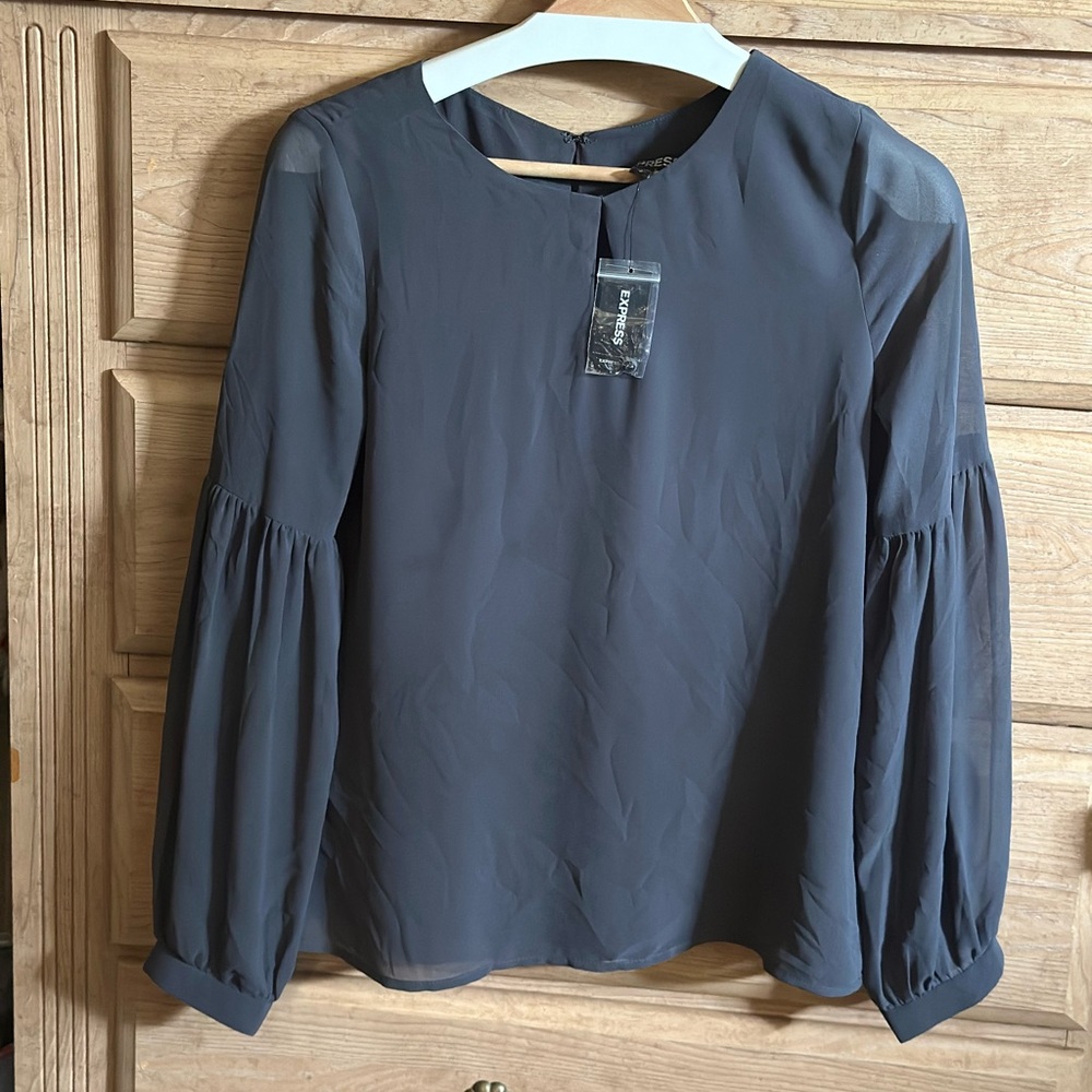 Express | Women's Cornflower Blue Peasant Top w/ Keyhole Back NWT 🏷️